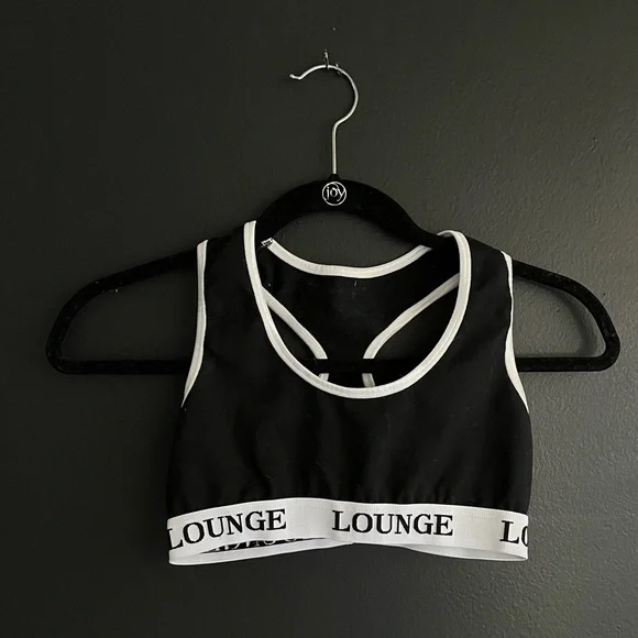 LOUNGEWEAR black sports bra - Picture 1 of 3